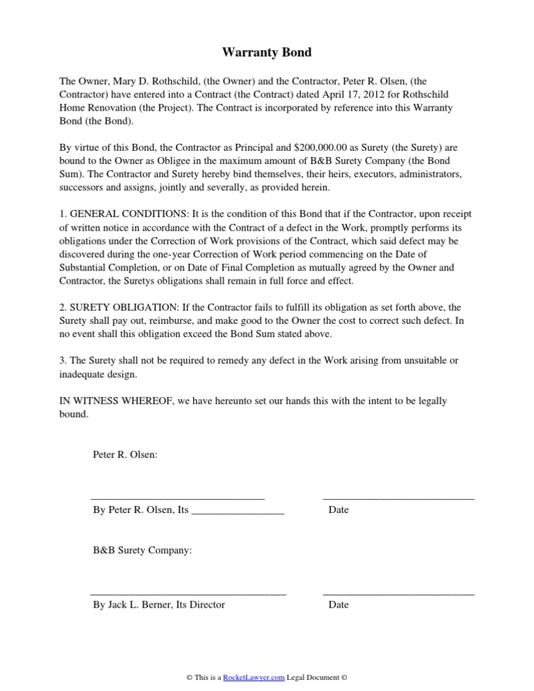 Warranty Bond PDF