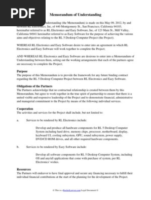 Memorandum of Understanding