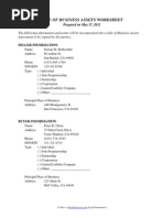 Sale of Business Assets Worksheet