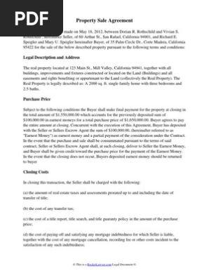 Property Sale Agreement