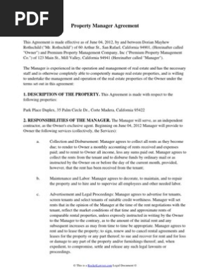 Property Manager Agreement