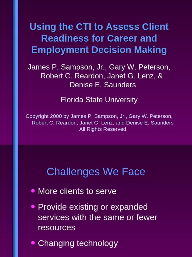 CTI Client Readiness [Autosaved][1] | PDF | Thought | Decision Making