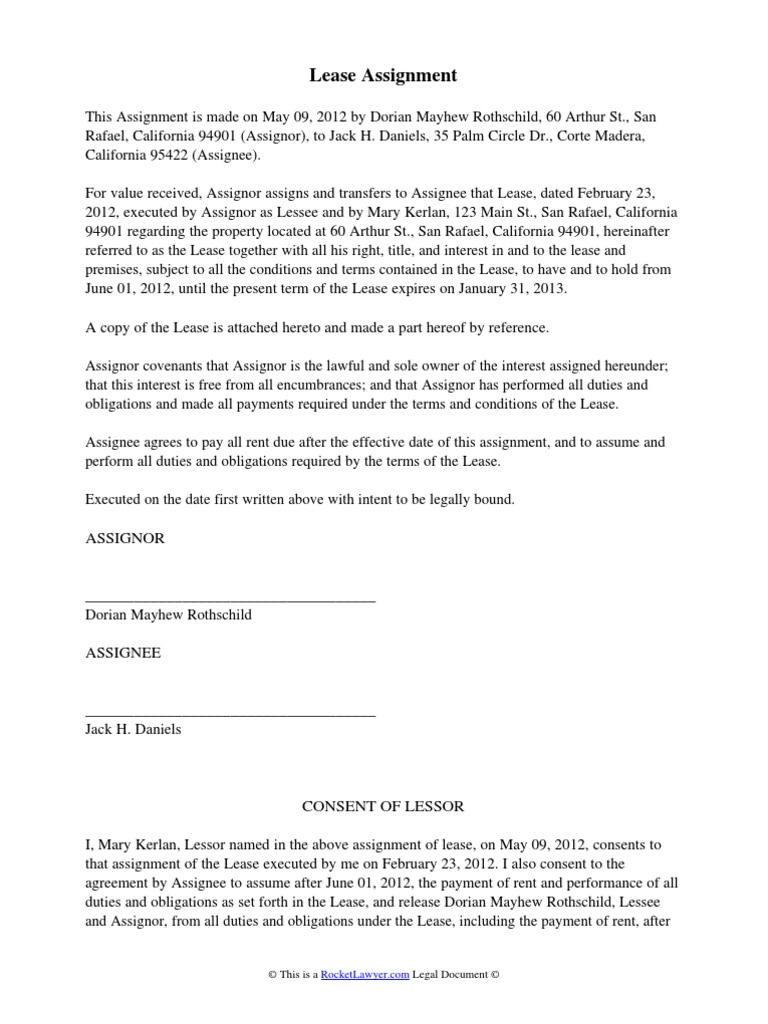 assignment of interest lease