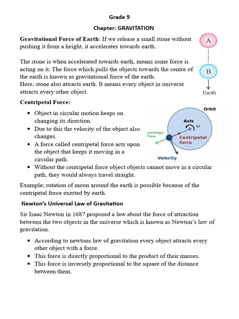 Gravitation - Grade 9 | PDF | Buoyancy | Weight