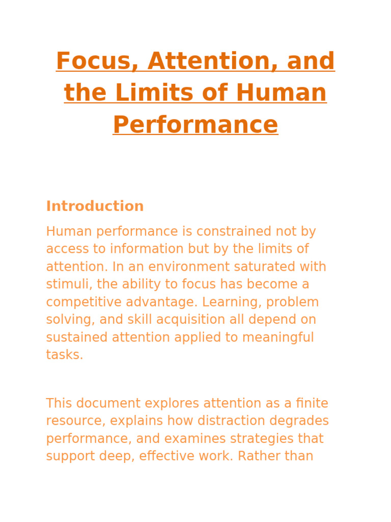Focus | PDF | Attention | Motivational