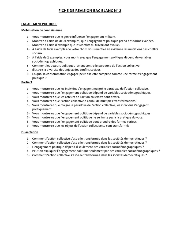 Engagement politique et action collective | PDF