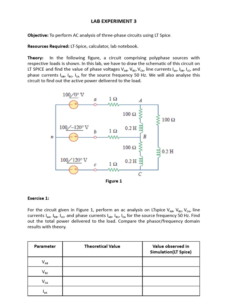 CTD Lab Experiment 2025 - Lab 3 - Ployphase Systems | PDF | Electrical ...