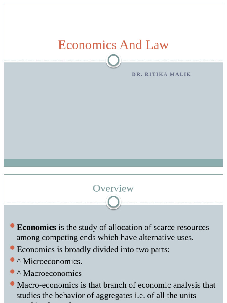 Economics and Law: Key Concepts Explained | PDF | Inflation | Economics