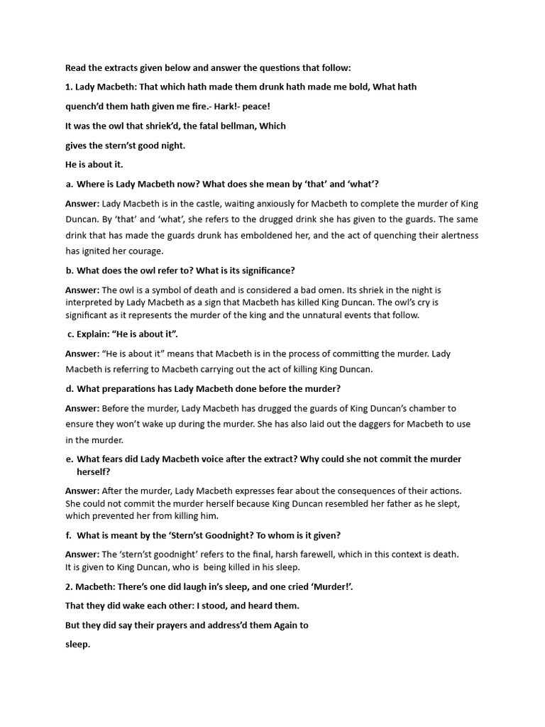 Lady Macbeth and Macbeth's Guilt Analysis | PDF | Macbeth