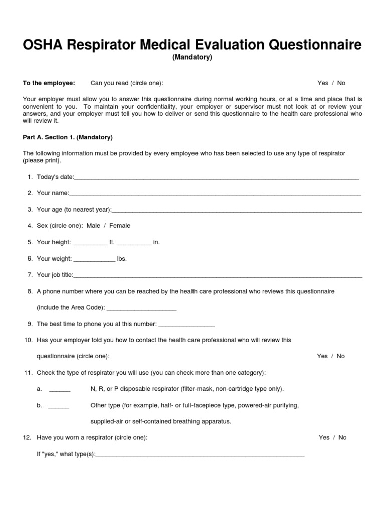 Attachment a osha questionnaire 29 cfr 1910 134 appendix c pdf
