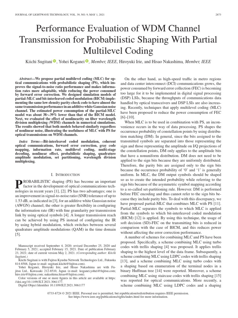 WDM Channel Performance with Partial MLC | PDF | Fiber Optic ...