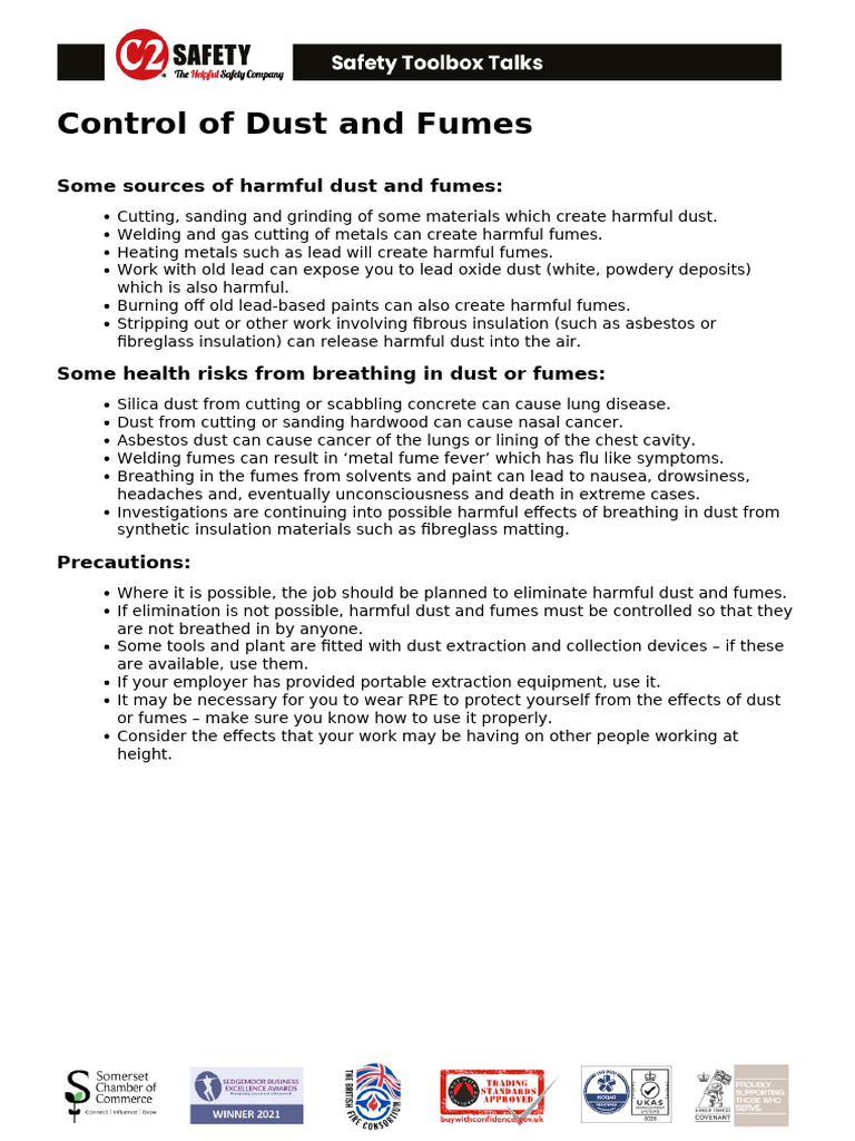 Dust and Fume Control Guidelines | PDF
