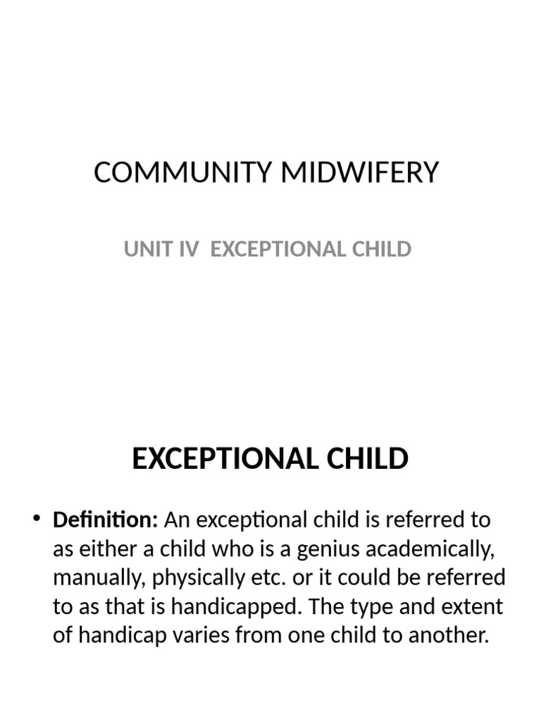 Understanding Exceptional Children | PDF | Medical Record | Maternal Death