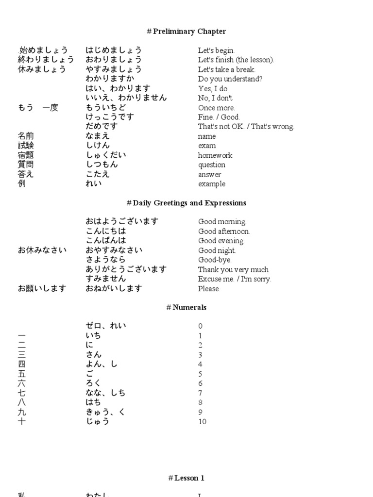 Minna No Nihongo 1 25 Pdf