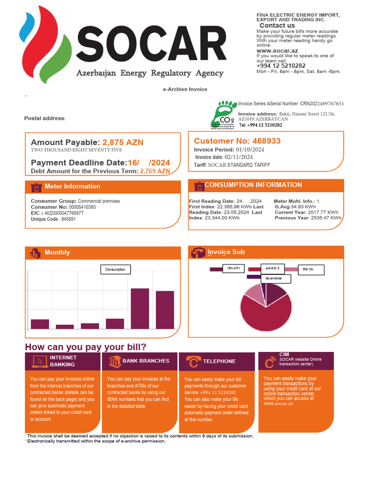Socar Engry.pdf | PDF | Invoice | Credit Card