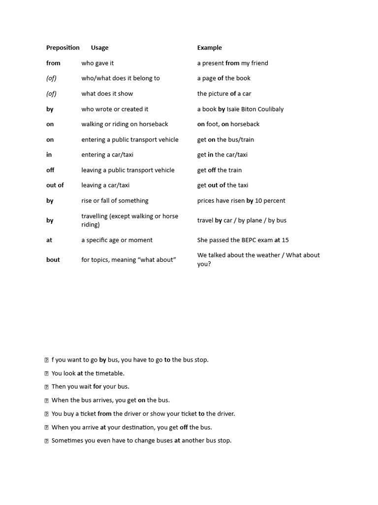 Preposition Usage and Examples Guide | PDF