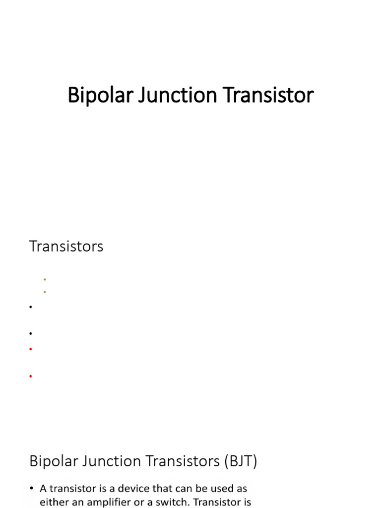 Bipolar Junction Transistor | PDF