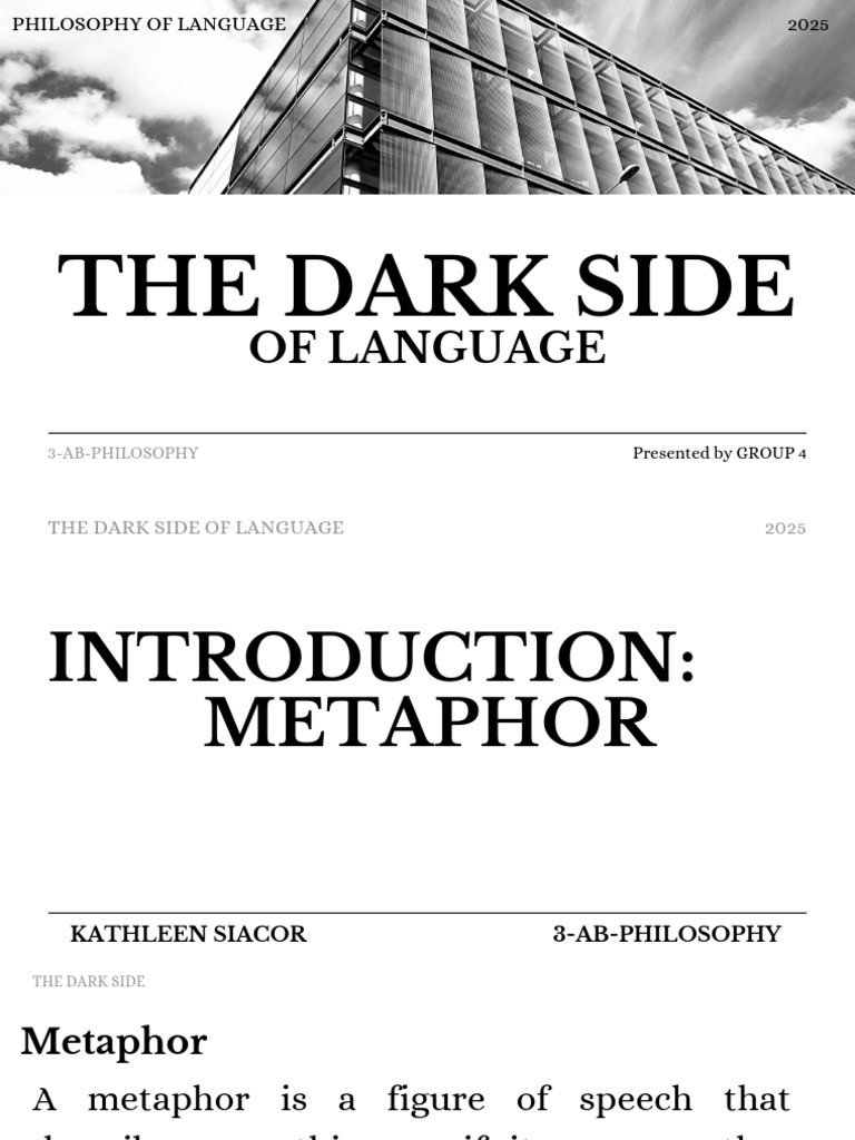 The Dark Side Group 4 3ab Philosophy | PDF | Semantics | Philosophy Of ...