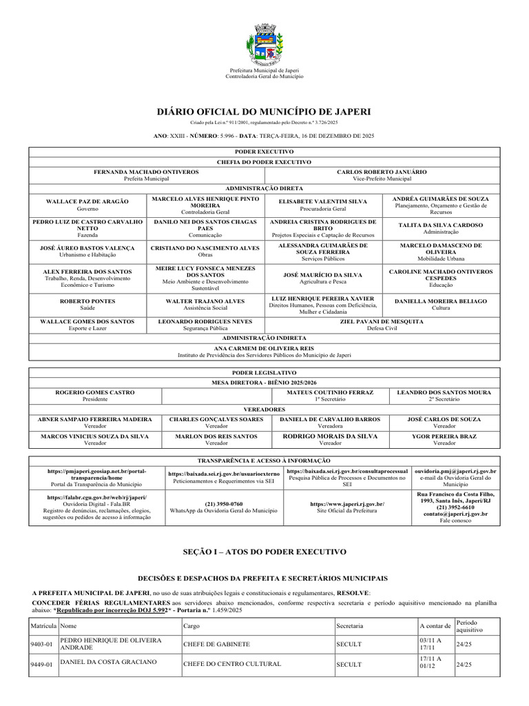 Atos do Poder Executivo em Japeri | PDF | Educação Especial