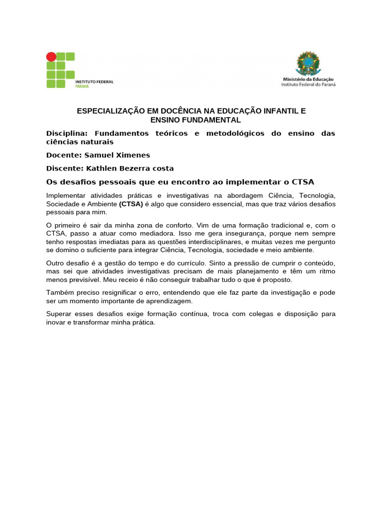 Desafios na Implementação do CTSA | PDF