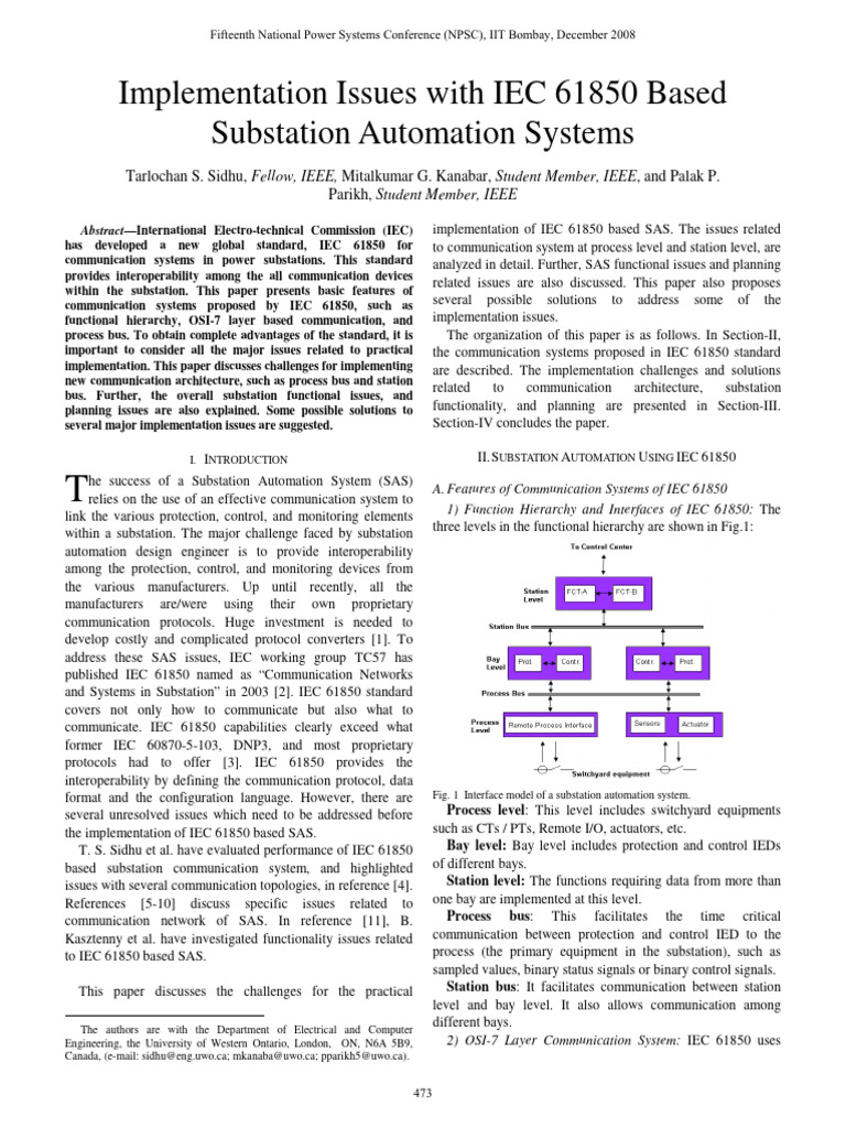 IEC 61850 Substation Automation Challenges | PDF | Network Topology ...