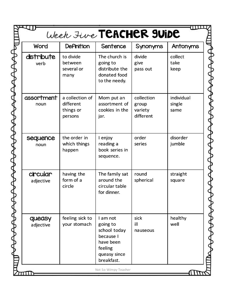 Vocabulary Lesson 5 | PDF