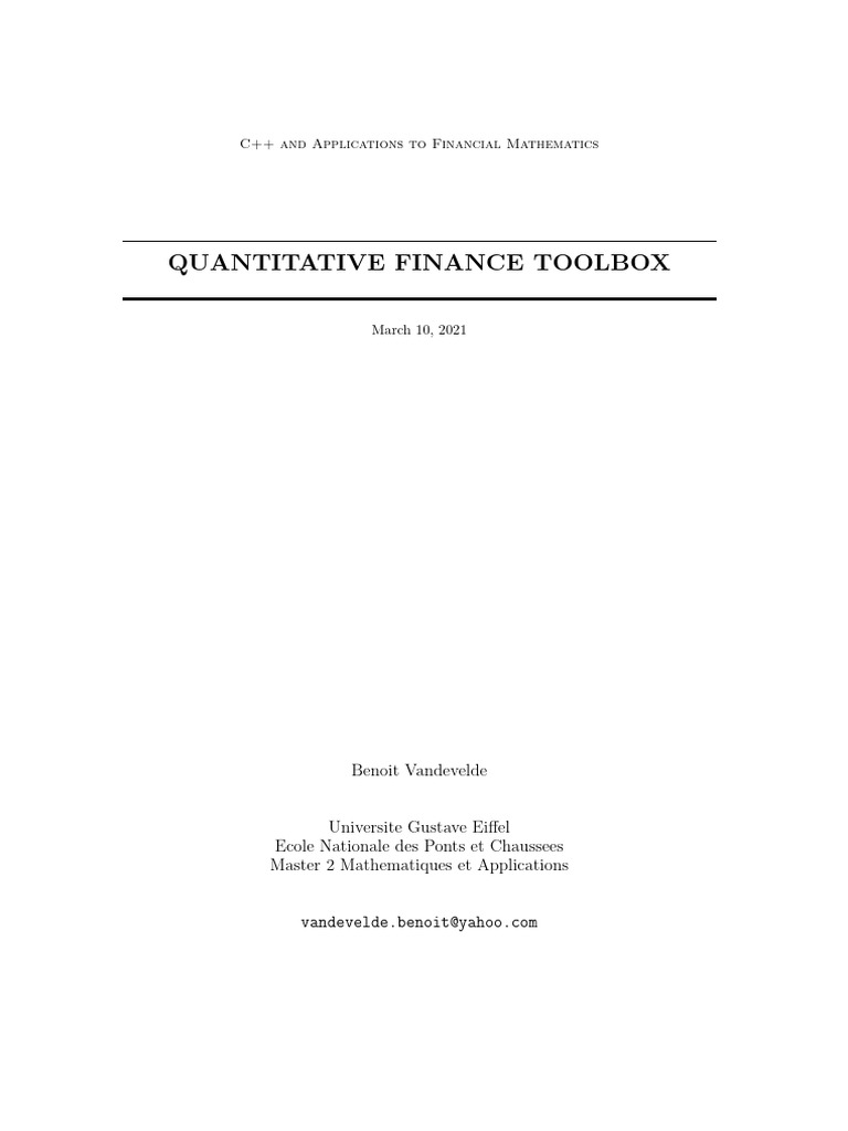 C++ for Financial Mathematics Models | PDF | Black–Scholes Model ...