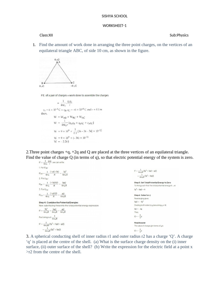 Worksheet-1physicssolutions 83ab865739e14864ba7c6e508b603237 7007 | PDF ...