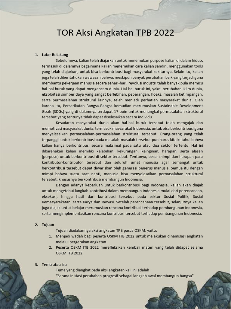 Aksi Angkatan TPB ITB 2022 untuk Bangsa | PDF