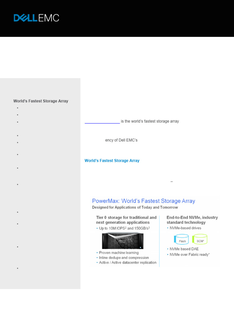 Dell EMC PowerMax: Fastest Storage Array | PDF | Computer Data Storage ...