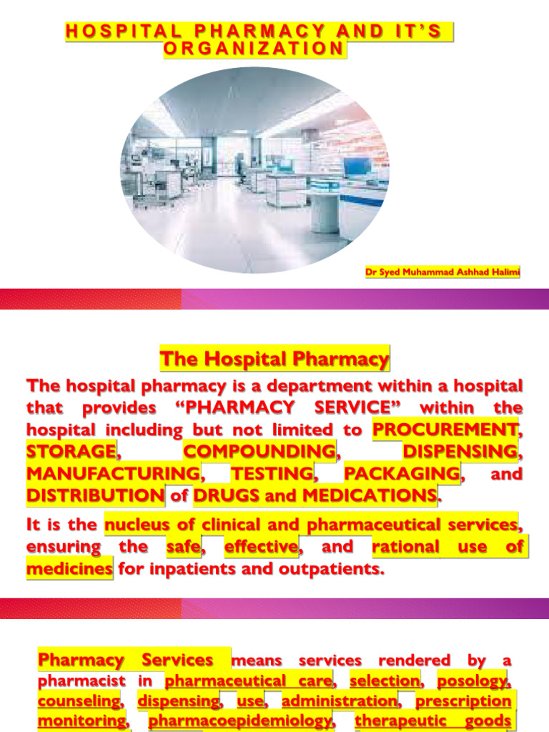 Hospital Pharmacy Services Overview | PDF | Pharmacy | Hospital