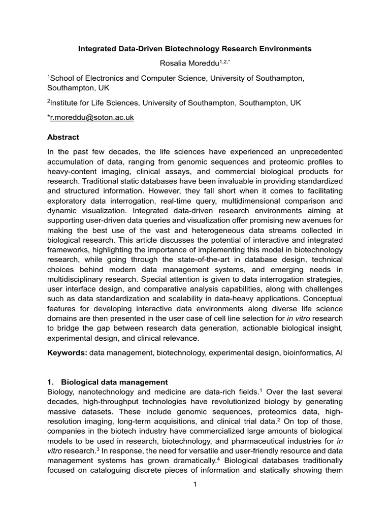 Biotechnology 1 | PDF | Databases | Metadata