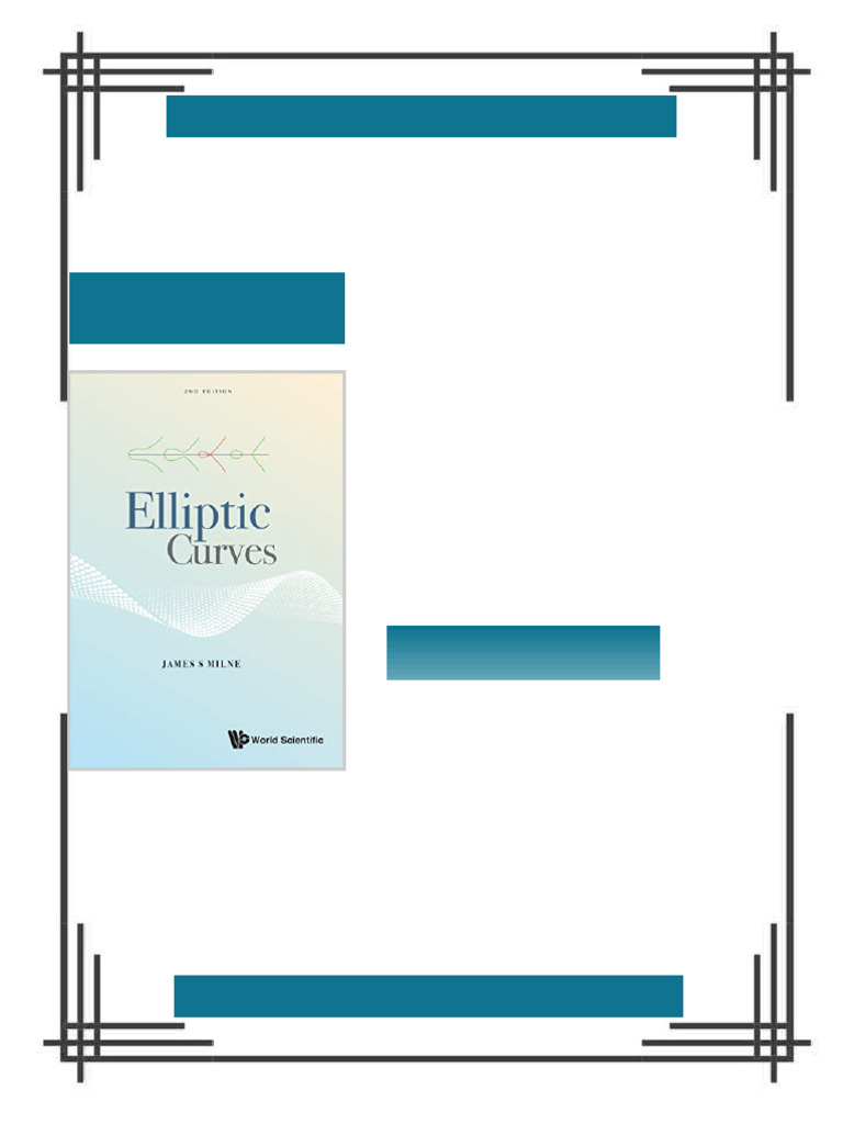 Elliptic Curves 2nd Edition James S Milne ebook HD text edition | PDF ...