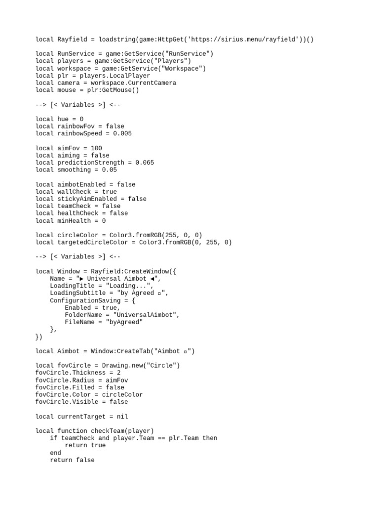 Universal Aimbot Script for Roblox | PDF