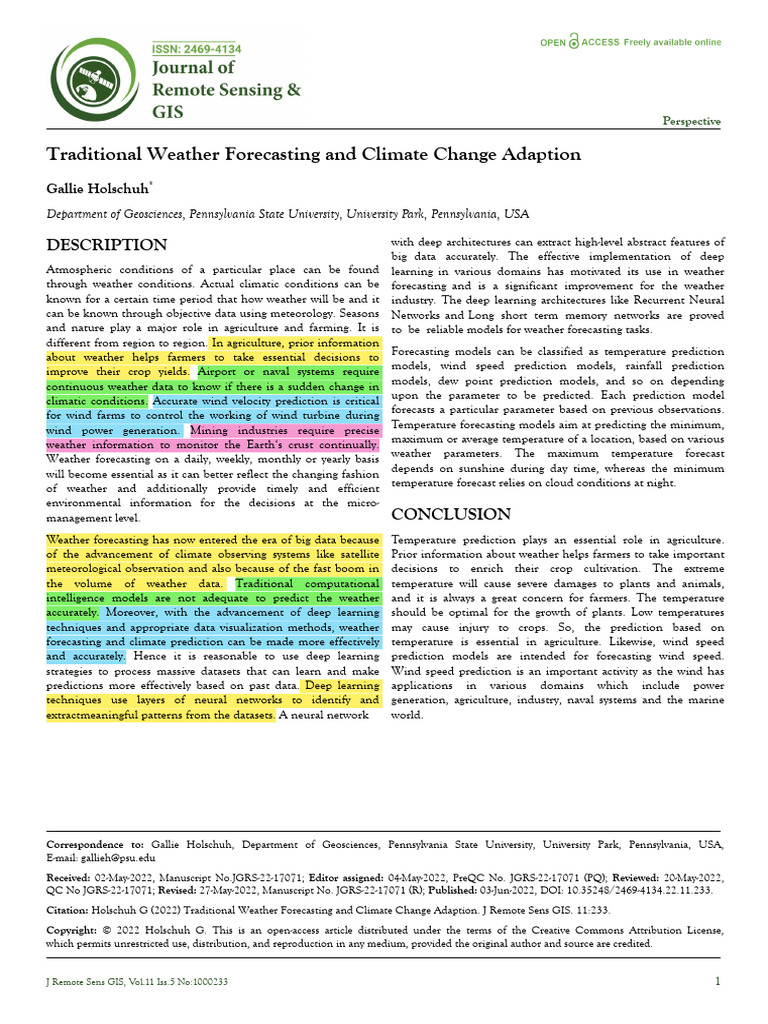 Weather Forecasting with Deep Learning | PDF | Weather | Weather ...