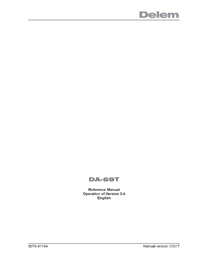 DA69T English - Book DELEM DA 69T Control Manual V3.4 | PDF