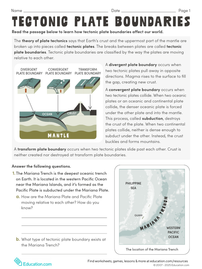 Tectonic Plate Boundaries | PDF | Plate Tectonics | Earth Sciences