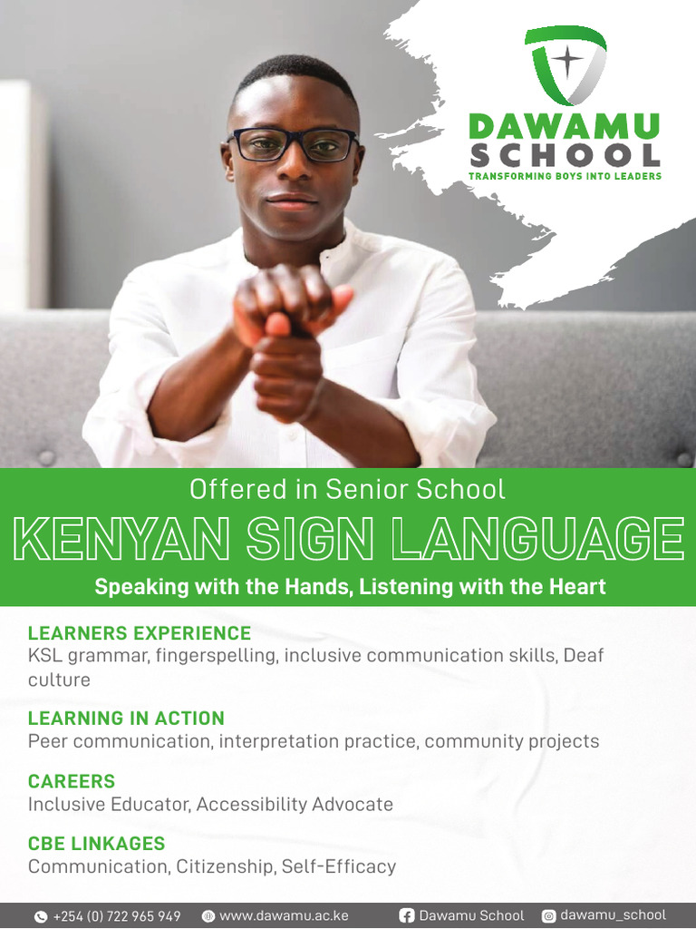 Dawamu Subject Offering - KSL (Kenya Sign Language) | PDF