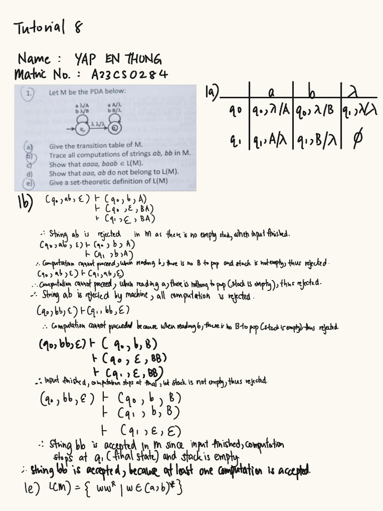 Tutorial 8 | PDF