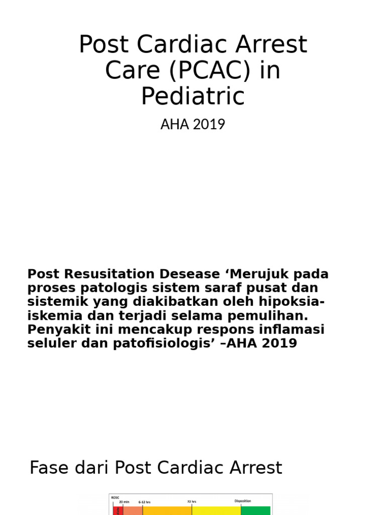 Post Cardiac Arrest Care (PCAC) In | PDF