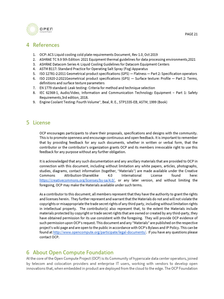OCP Cold Plate Development and Qualification with Integrated Comments ...
