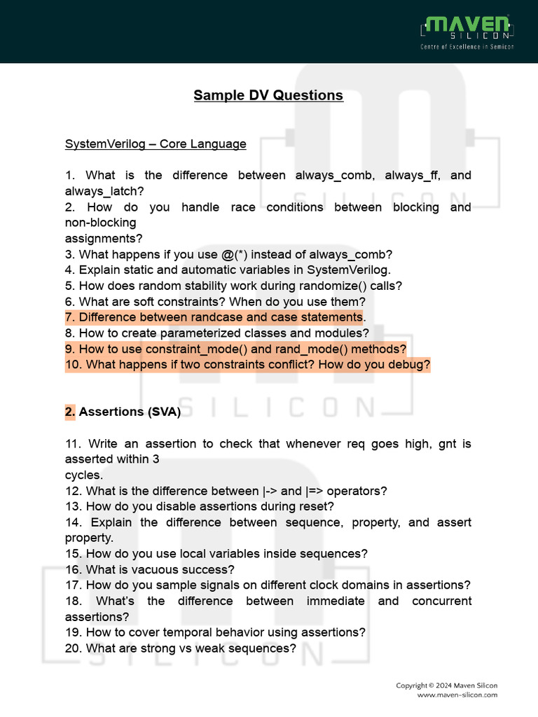 SystemVerilog Verification Interview Questions | PDF | Computing ...