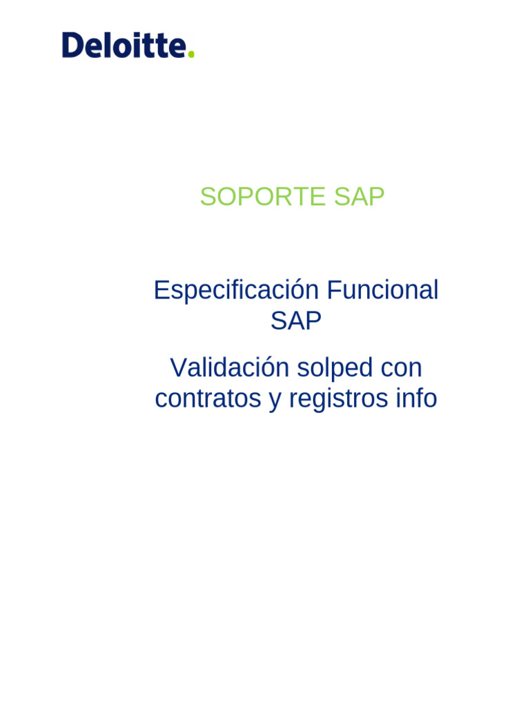 Validación SOLPED en SAP con Contratos | PDF | Informática