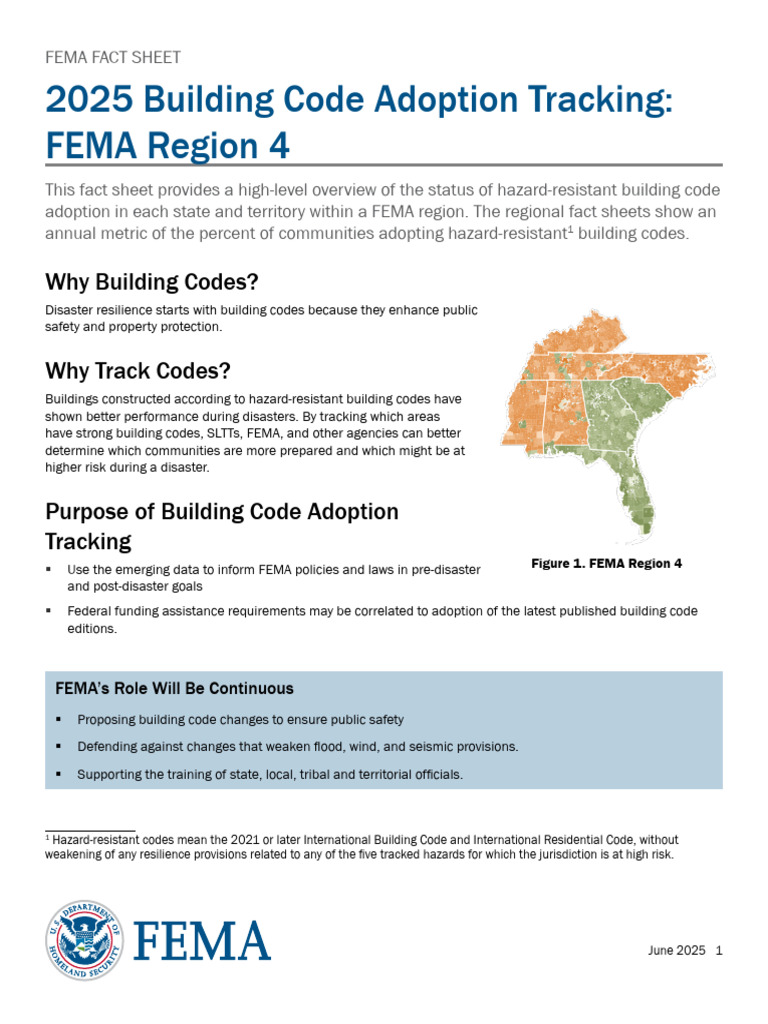 Fema Fy25 Bcat Region 4 Report | PDF | Building Code | Federal ...