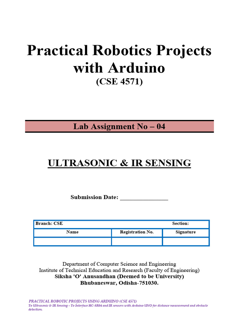 Arduino Ultrasonic & IR Sensor Projects | PDF | Arduino | Sensor