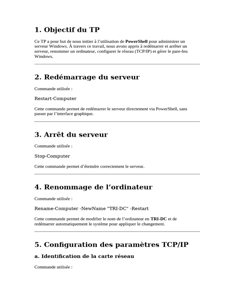 Administration Serveur Windows avec PowerShell | PDF