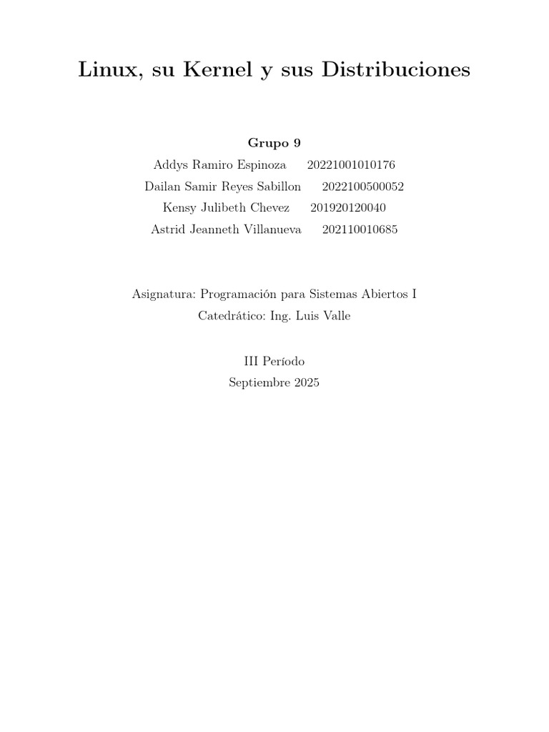 Análisis del Kernel y Distribuciones de Linux | PDF | Kernel (sistema ...