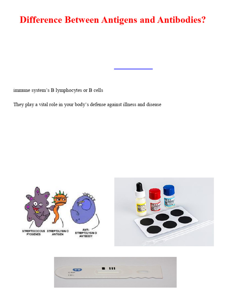 Difference Between Antigens and Antibodies | PDF | C Reactive Protein ...