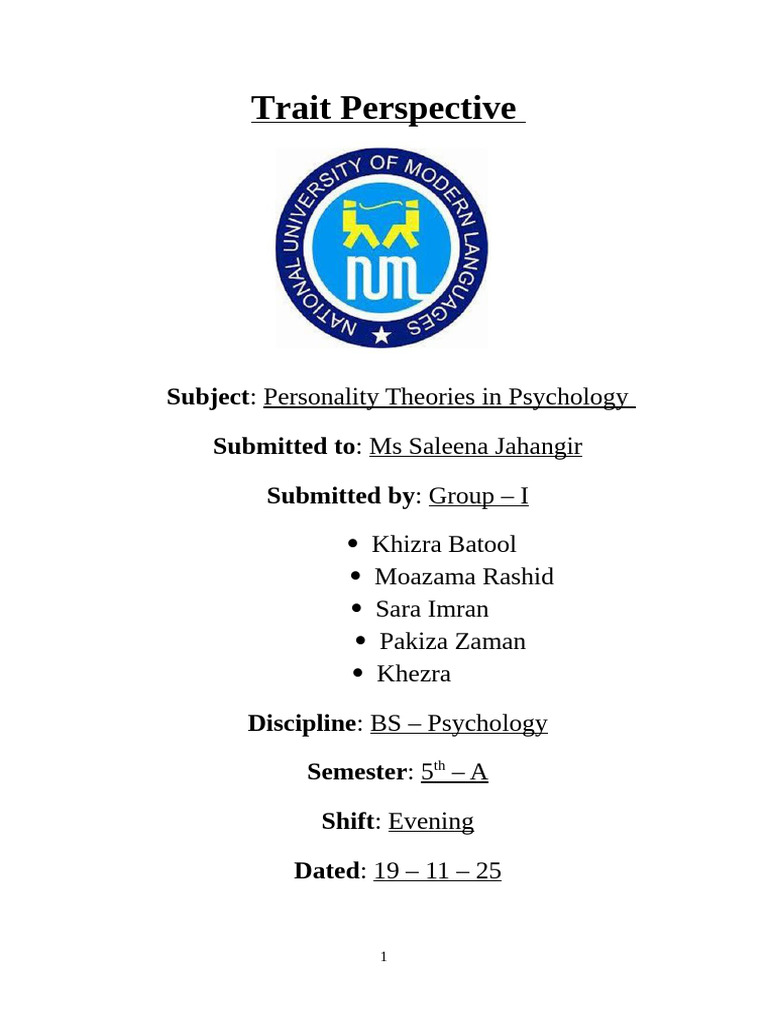 Understanding Personality Traits in Psychology | PDF | Dark Triad ...