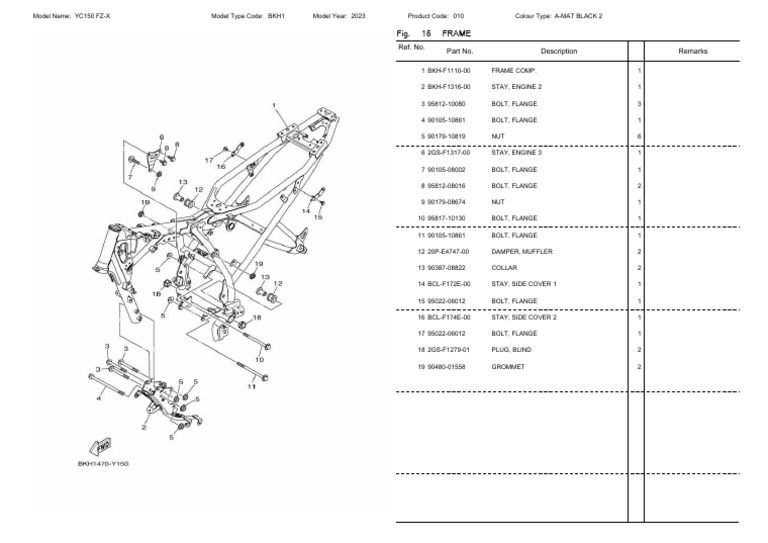 Yc150 Fz-x Frame | PDF